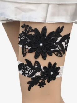 Jarretière Accessoires De Lingerie De Mariée De Fête En Dentelle Blanche Femmes