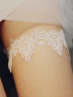 Jarretière de mariage jarretières de mariée en dentelle de polyester blanc