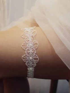 Jarretière De Mariage Pour La Mariée Magnifiques Perles En Dentelle