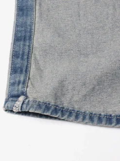 Jean femme élégant taille haute en denim bicolore