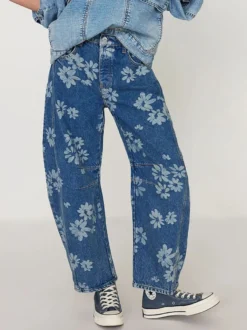 Jean fleuri à jambes larges pour femme - Pantalon en denim bohème à coupe en fer à cheval - Festival de musique de printemps 2026