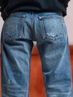 Jeans femme droite charmants en denim décontracté