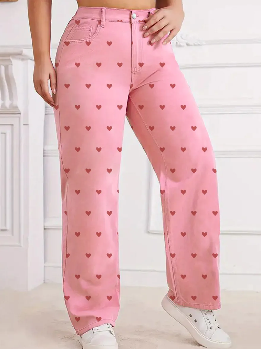 Jeans femme imprimés coupe ample et décontractée