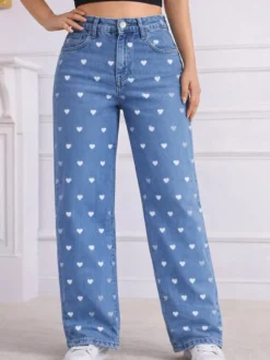 Jeans femme imprimés coupe ample et décontractée