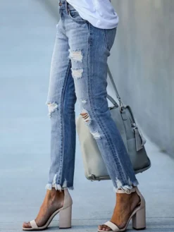 Jeans femme moderne vieilli skinny polyester