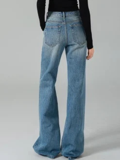 Jeans pour femmes bas décontractés jeans taille haute