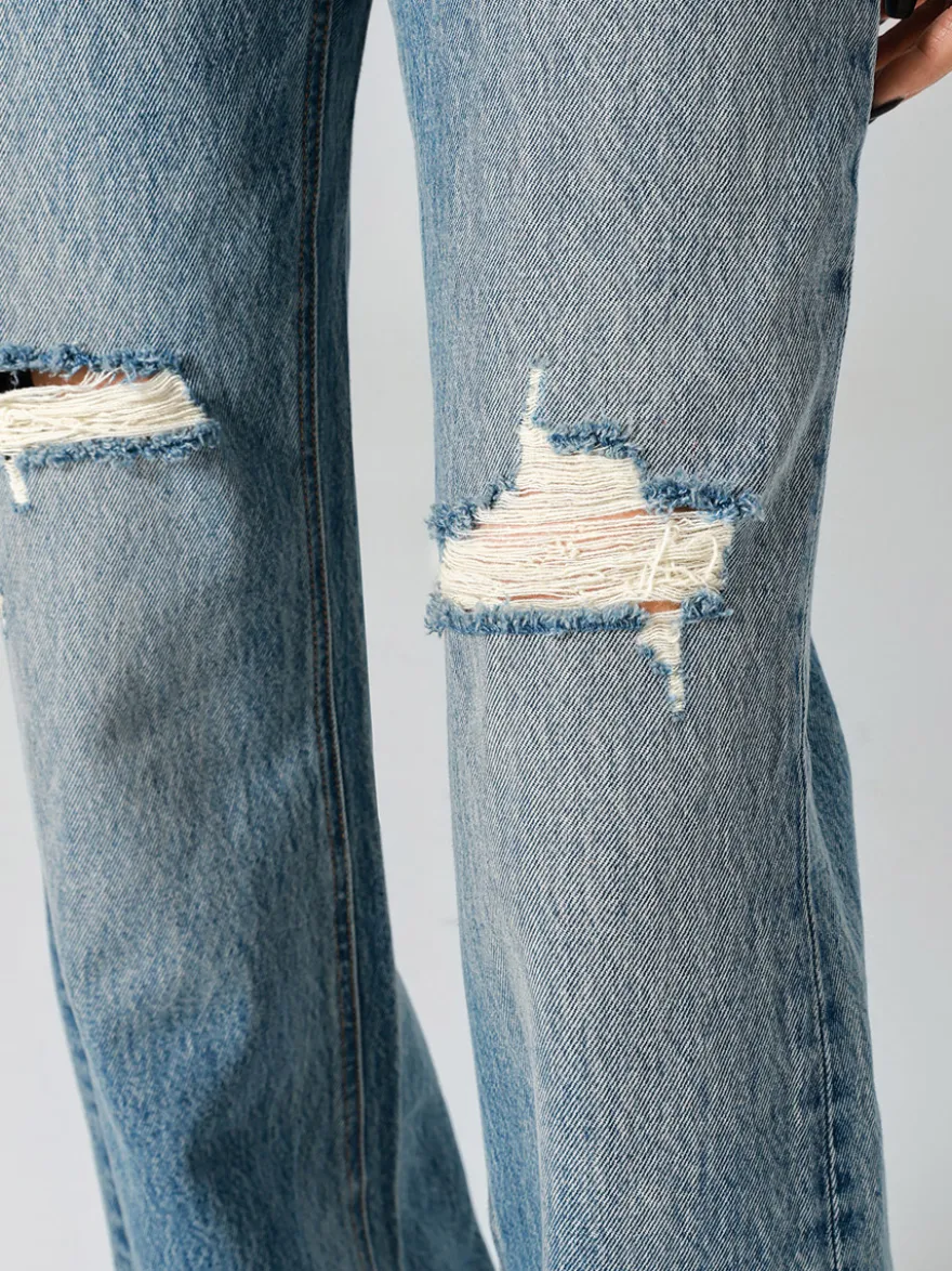 Jeans pour femmes bas décontractés jeans taille haute