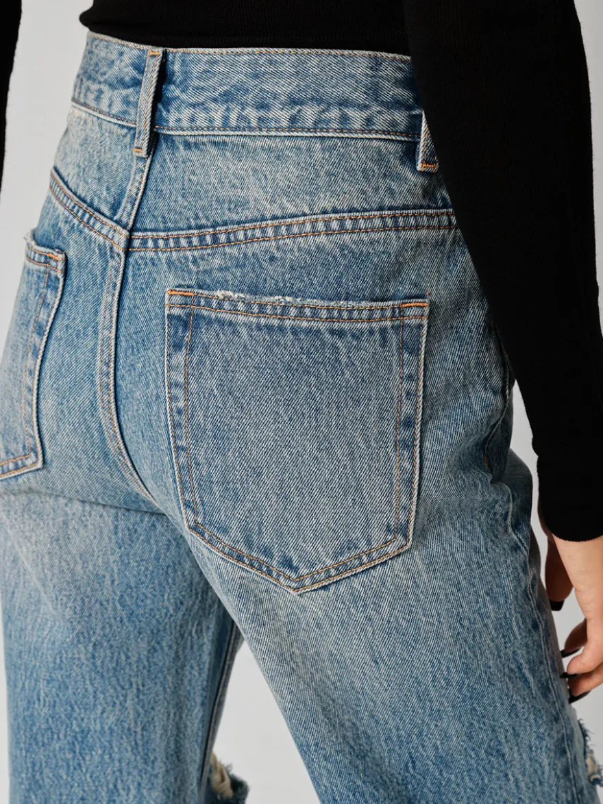 Jeans pour femmes bas décontractés jeans taille haute