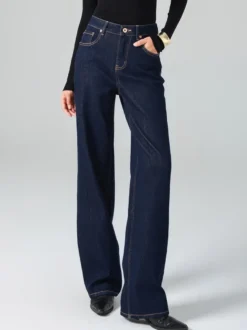 Jeans pour femmes bas de jeans larges en coton frais et élégant