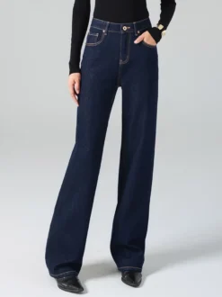 Jeans pour femmes bas de jeans larges en coton frais et élégant
