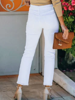 Jeans pour femmes bas droits jeans décontractés en denim