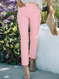 Jeans pour femmes bas droits jeans décontractés en denim