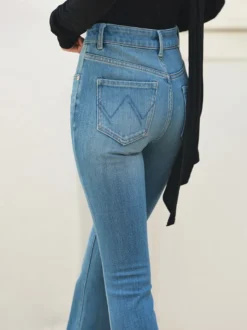 Jeans pour femmes bas élégants à taille haute jeans décontractés au quotidien