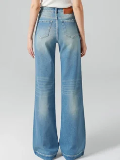 Jeans pour femmes bas modernes jeans élégants taille haute en denim