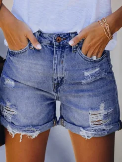 Jeans pour femmes taille haute décontractée en denim jeans pour tous les jours
