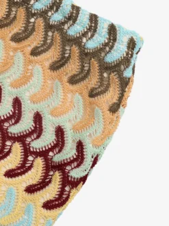 Jupe courte bohème rayée colorée au crochet taille élastiquée avec cordon de serrage jupe de plage