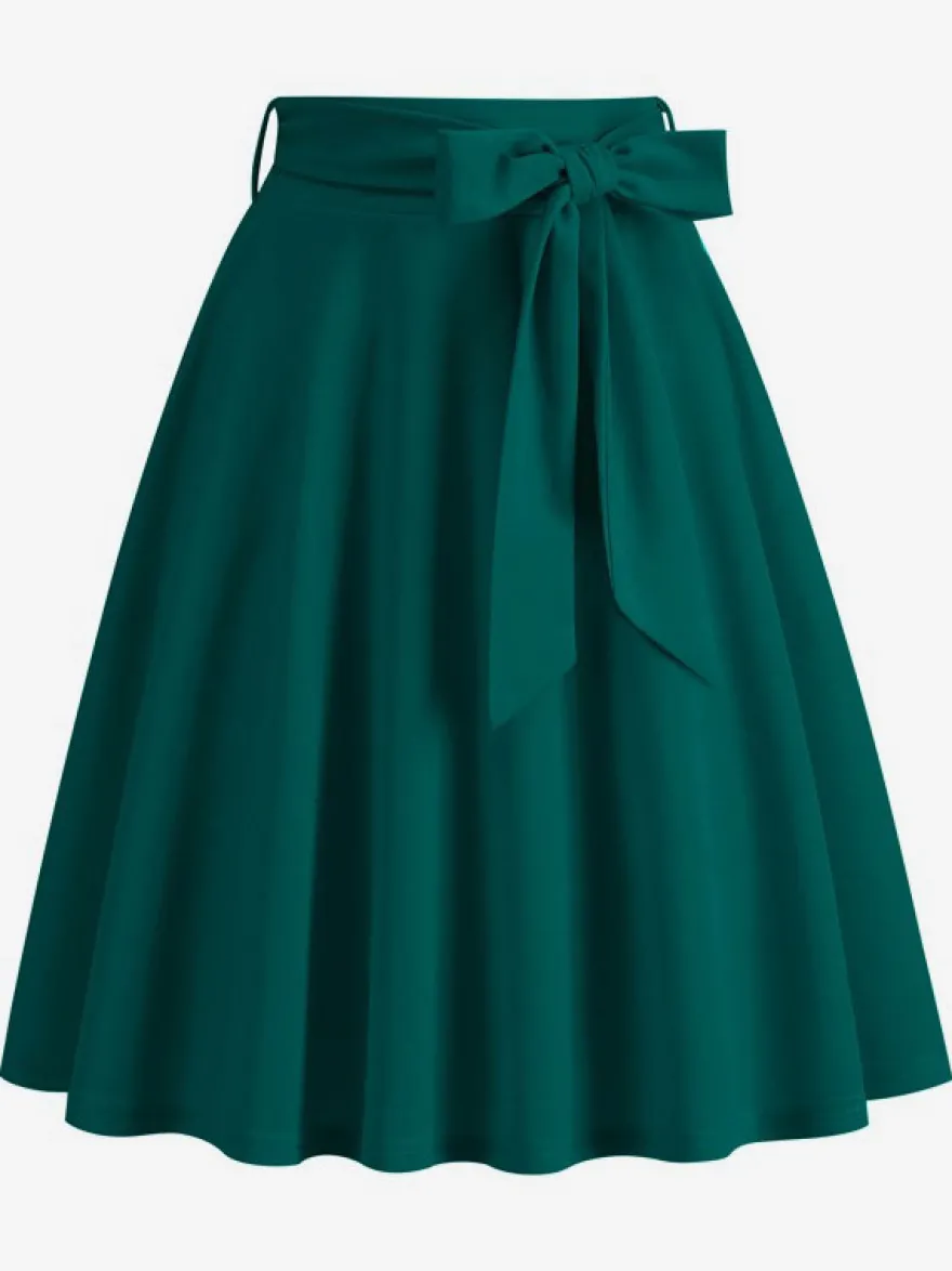 Jupe Femme Vert Arcs Taille Courte Rehaussée Couches Vintage Femmes Bas