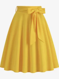Jupe Femme Vert Arcs Taille Courte Rehaussée Couches Vintage Femmes Bas