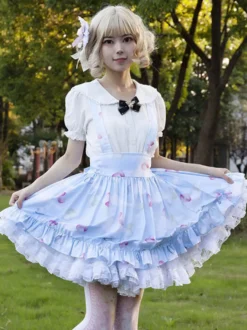 Jupe idole Lolita SK Cardcaptor Sakura volants jupes Lolita à imprimé Fleurie