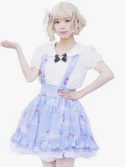 Jupe idole Lolita SK Cardcaptor Sakura volants jupes Lolita à imprimé Fleurie