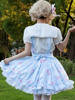 Jupe idole Lolita SK Cardcaptor Sakura volants jupes Lolita à imprimé Fleurie