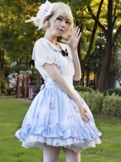 Jupe idole Lolita SK Cardcaptor Sakura volants jupes Lolita à imprimé Fleurie