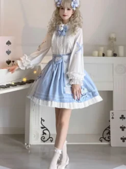 Jupe Kimono Lolita Volants Jupes Lolita Bleu Ciel Clair