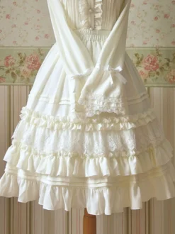 Jupe lolita blanche Jolie en chiffon Déguisements Halloween