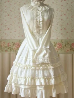 Jupe lolita blanche Jolie en chiffon Déguisements Halloween