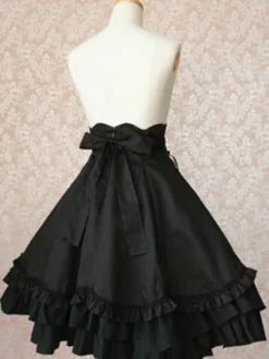 Jupe lolita noire gothique en coton Déguisements Halloween