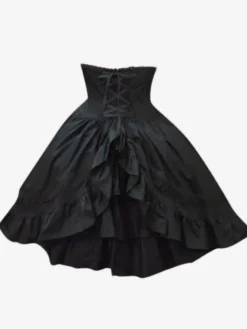 Jupe lolita parfaite gothique en 100% coton bicolore à volants Déguisements Halloween