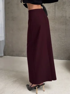 Jupe longue fendue au dos pour femme - Élégante jupe droite taille haute - Tenue de bureau luxueuse et discrète 2026
