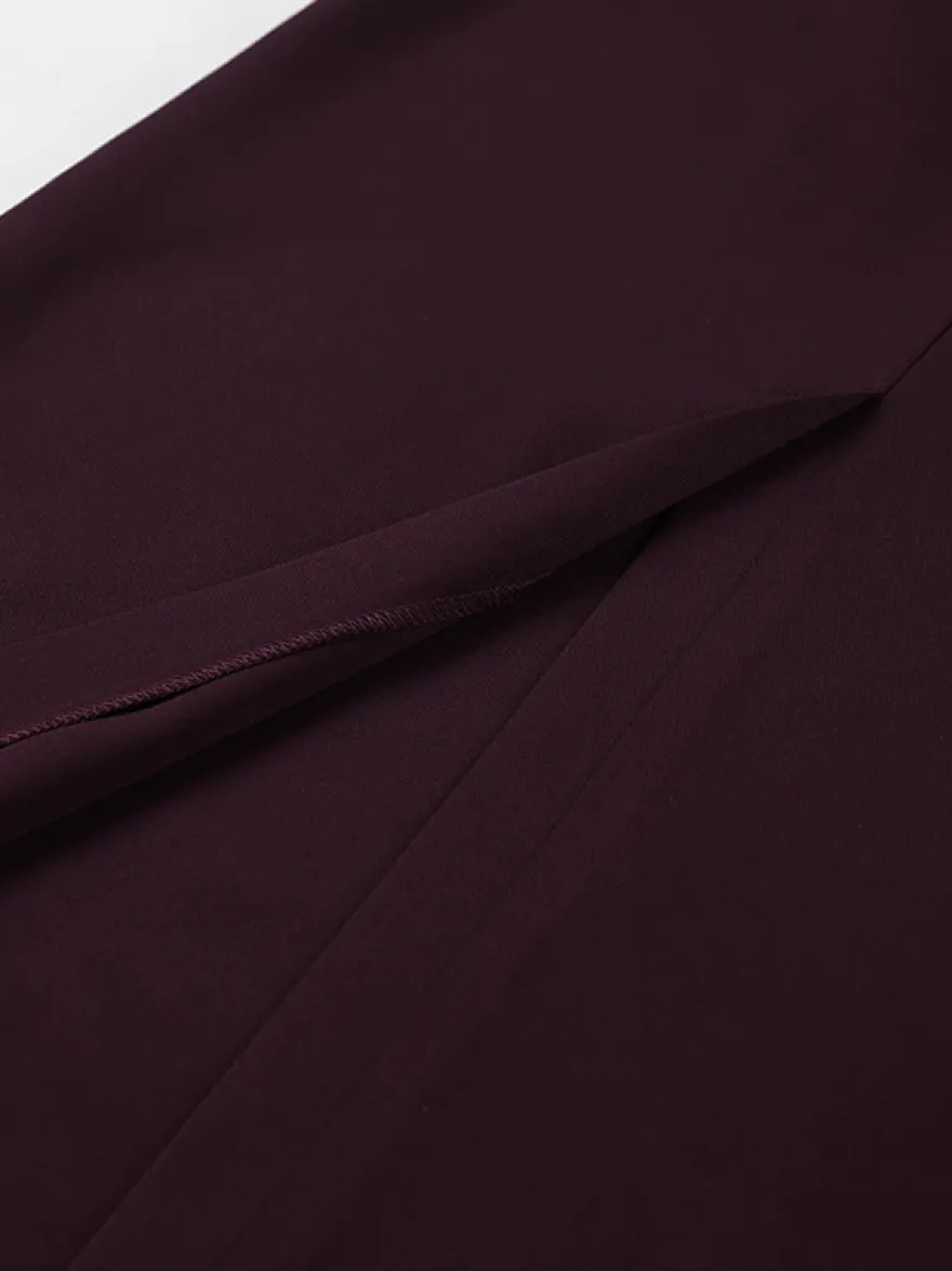 Jupe longue fendue au dos pour femme - Élégante jupe droite taille haute - Tenue de bureau luxueuse et discrète 2026