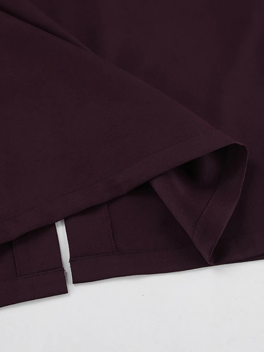 Jupe longue fendue au dos pour femme - Élégante jupe droite taille haute - Tenue de bureau luxueuse et discrète 2026