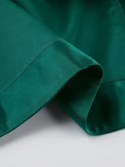 Jupe longue satinée taille haute pour femme - Élégante jupe plissée ample - Collection Royal Core - Idéale pour les mariages et les soirées (collection 2026)