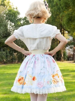 Jupe Mignonne Lolita SK Imprimé Fleuri Comme Image Jupes Lolita À Volants
