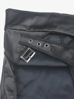 Jupe moulante mini taille haute à lacets et découpes punk