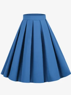 Jupe Pour Femme Bleu Marine Foncé Taille Haute Plissée En Couches Femmes Bas