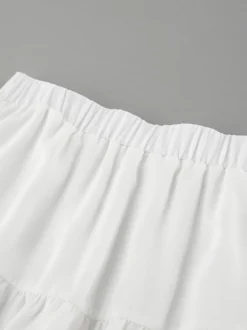 Jupes blanches en mousseline élégantes mini pour femmes