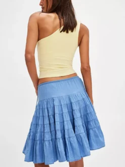 Jupes blanches plissées taille naturelle chic pour femmes
