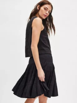 Jupes blanches plissées taille naturelle chic pour femmes