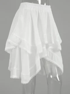 Jupes blanches taille haute élégantes mini pour femmes