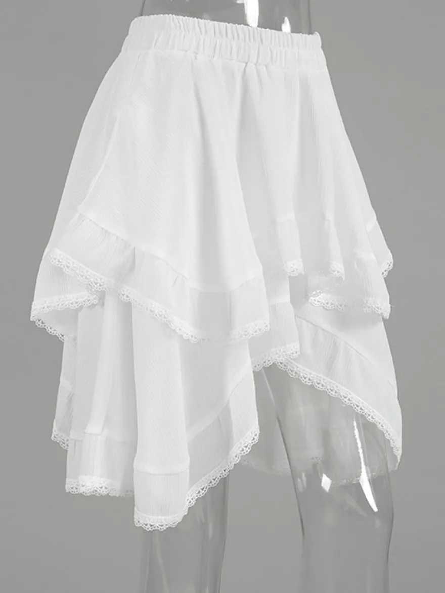 Jupes blanches taille haute élégantes mini pour femmes