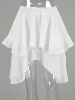 Jupes blanches taille haute élégantes mini pour femmes