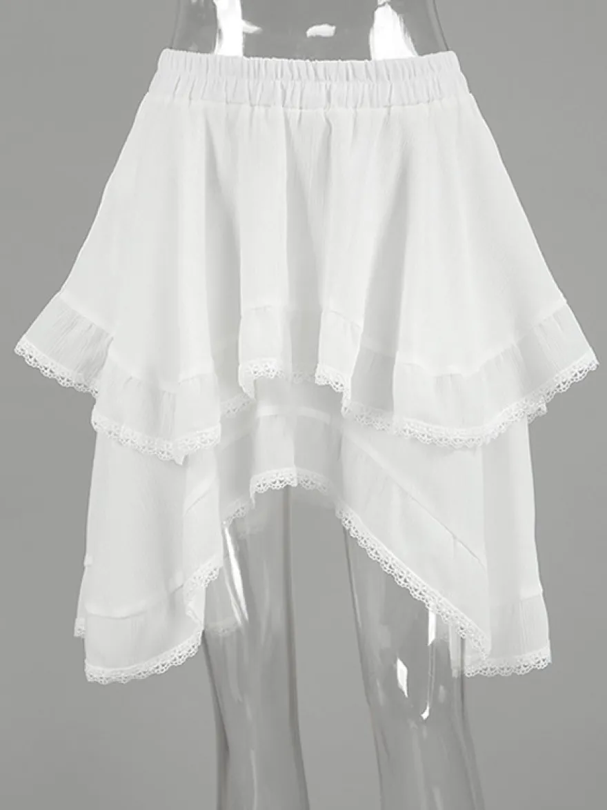 Jupes blanches taille haute élégantes mini pour femmes