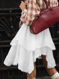 Jupes blanches taille haute élégantes mini pour femmes