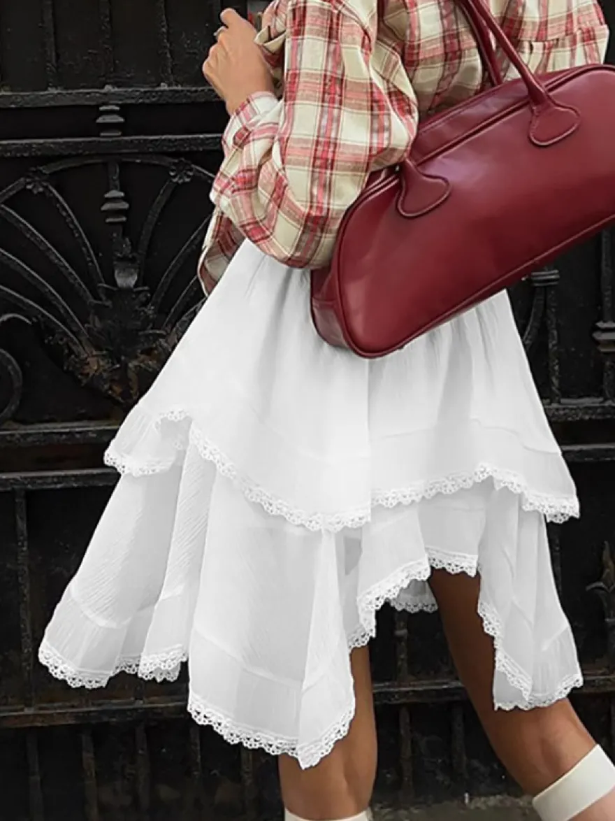 Jupes blanches taille haute élégantes mini pour femmes