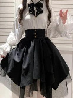 Jupes gothiques Lolita SK noires irrégulière