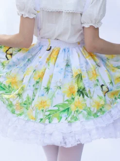 Jupes Idole Lolita SK Angel Beats Volants Comme Image Lolita À Imprimé Fleuri