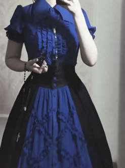 Jupes Lolita Gothique SK Bleu